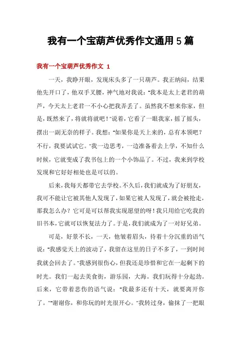 我有一个宝葫芦优秀作文通用5篇