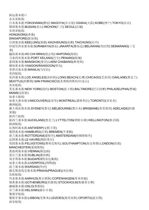 海运基本港口