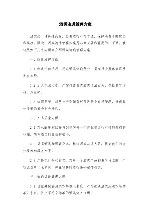 酒类流通管理方案
