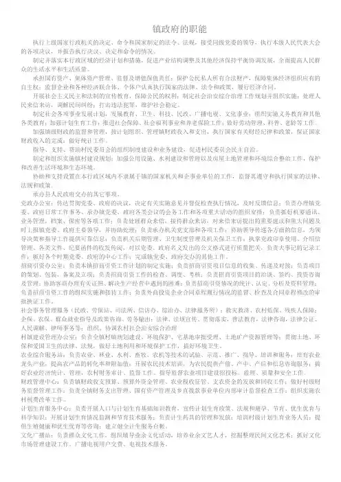 镇政府的职能