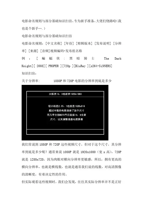 电影命名规则与部分基础知识扫盲