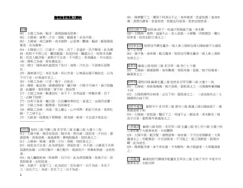 伤寒论背诵条文归纳