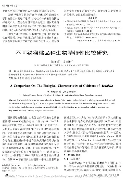 不同猕猴桃品种生物学特性比较研究_何阳鹏