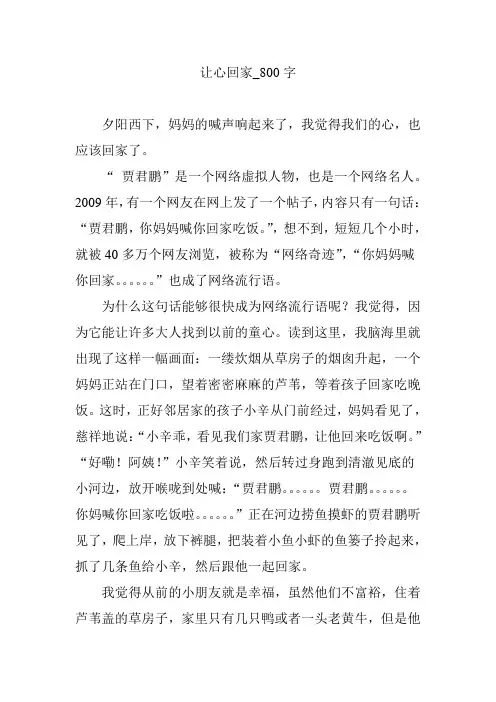 让心回家_800字