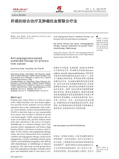 肝癌的综合治疗及肿瘤抗血管联合疗法