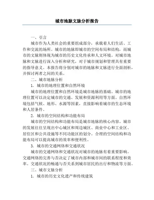 城市地脉文脉分析报告