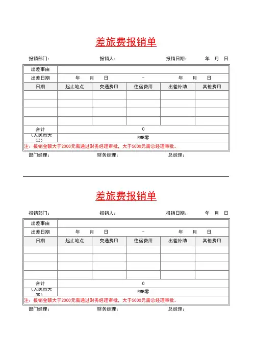 81差旅费报销单