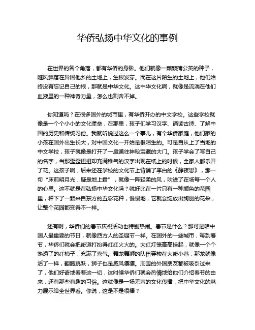 华侨弘扬中华文化的事例