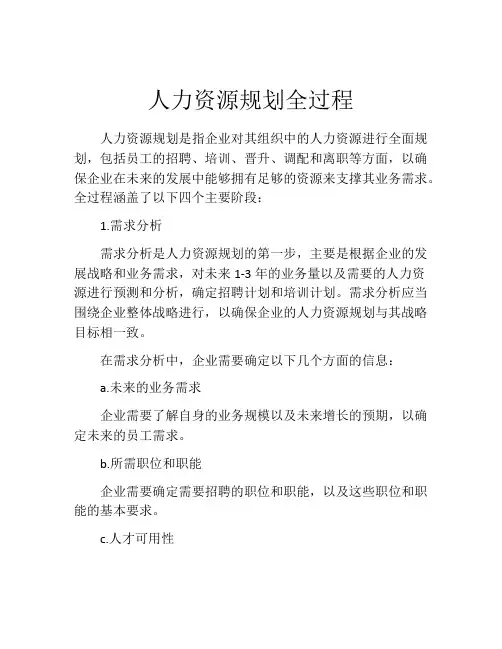 人力资源规划全过程