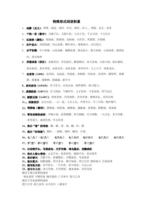 特殊形式词语积累