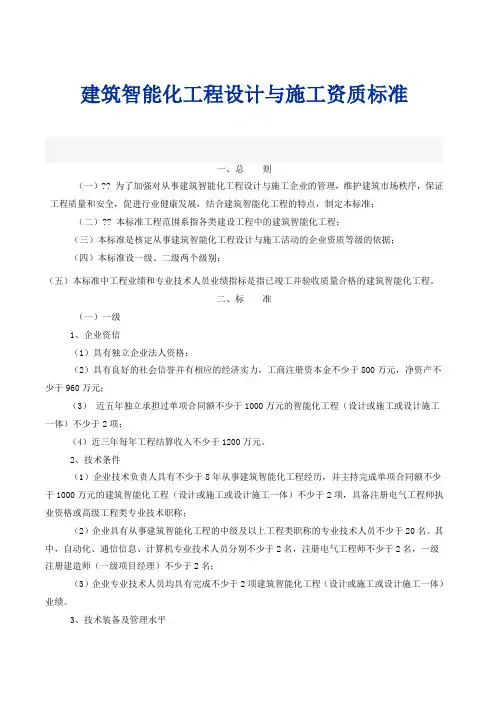 智能化资质标准