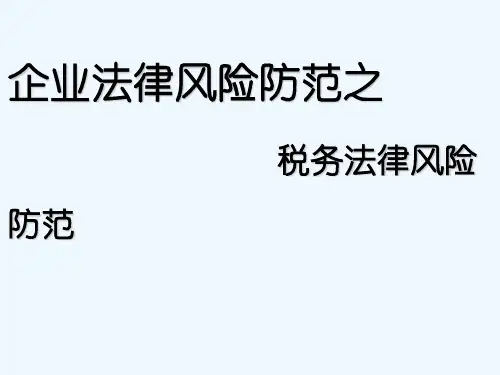 企业税务法律风险防范 PPT