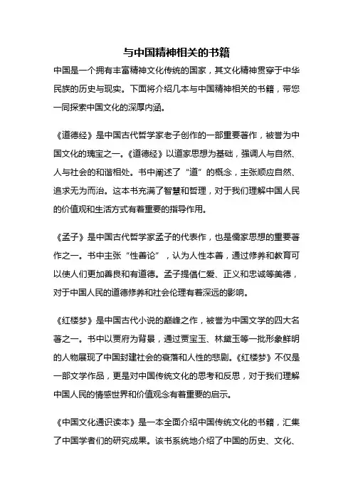 与中国精神相关的书籍