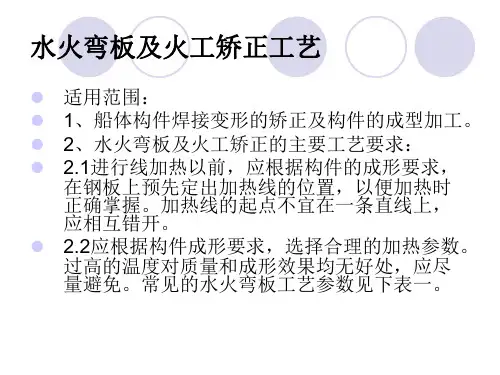 水火弯板及火工矫正工艺