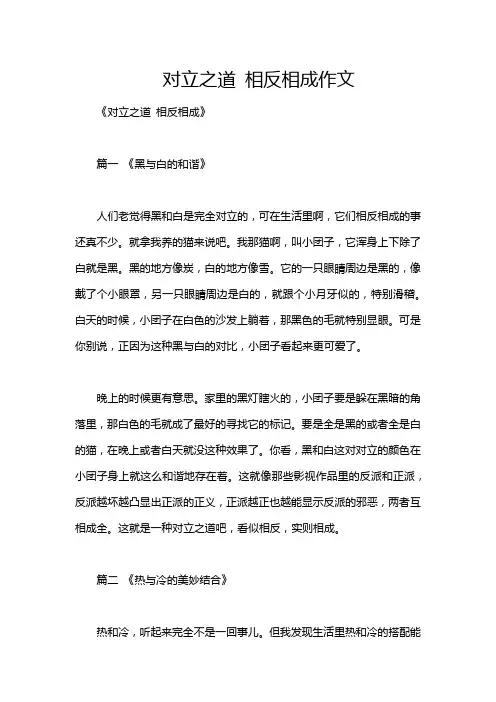 对立之道 相反相成作文