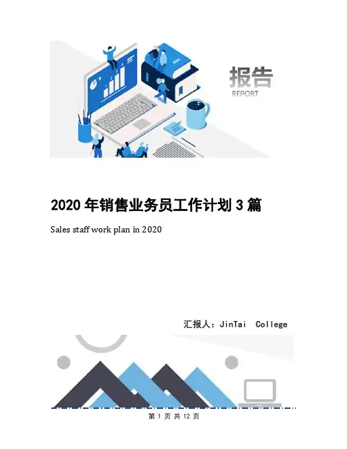 2020年销售业务员工作计划3篇