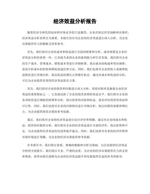 经济效益分析报告