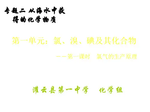 连云港灌云县第一中学高一化学专题二《氯、溴、碘及其化合物-氯气的生产原理》课件