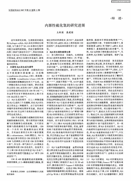 内源性硫化氢的研究进展