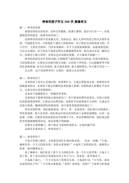 神奇的房子作文300字_想象作文