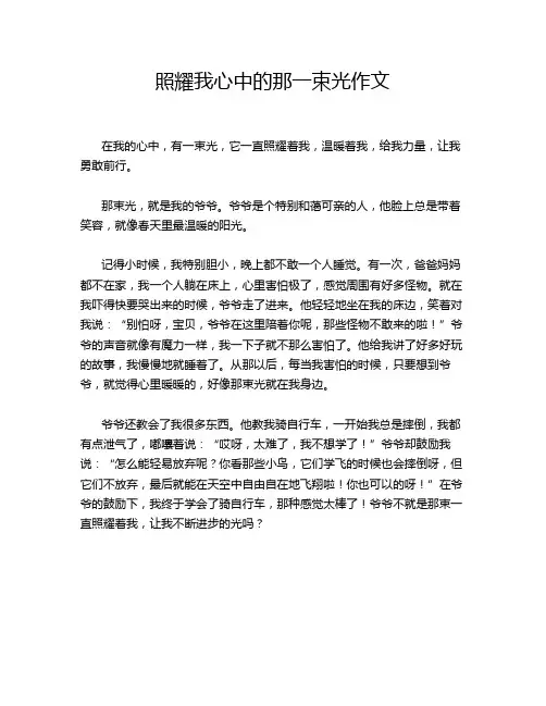 照耀我心中的那一束光作文