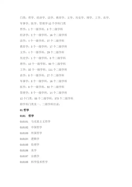 学科分类