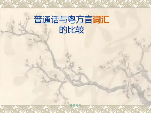 普通话与粤方言词汇的比较差异