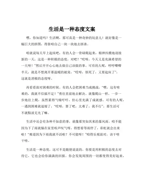 生活是一种态度文案