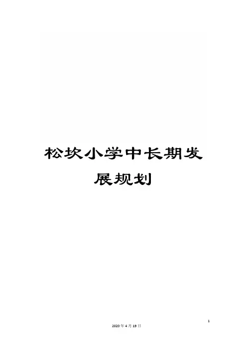 松坎小学中长期发展规划范文