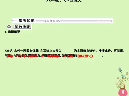 新人教版2019年中考语文总复习第一部分教材基础自测八下古诗文桃花源记课件