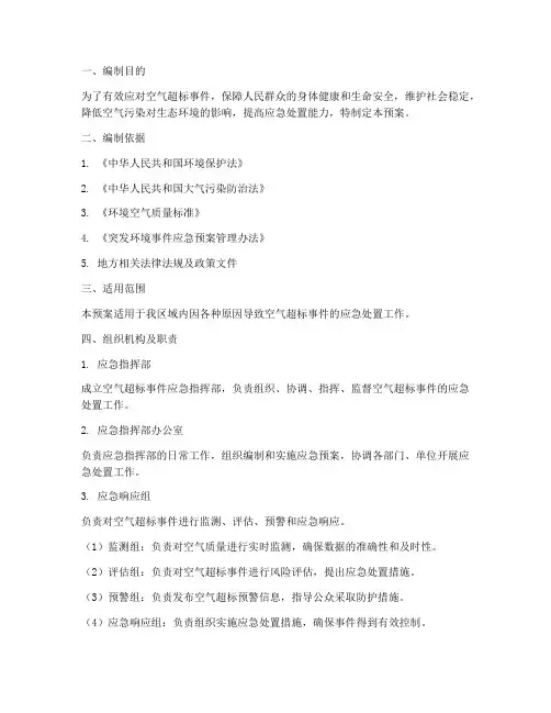 空气超标应急预案