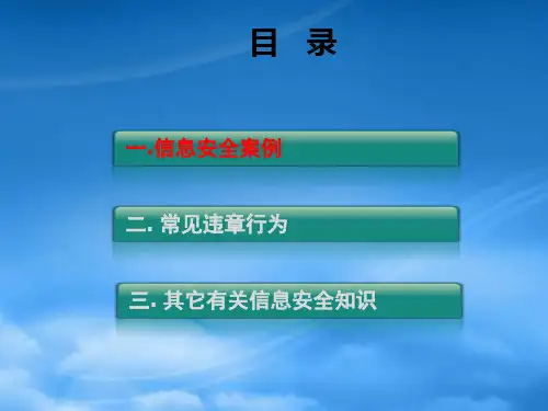信息安全典型案例及常见违章行为