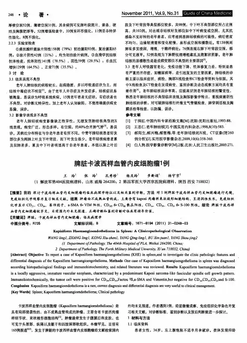 脾脏卡波西样血管内皮细胞瘤1例