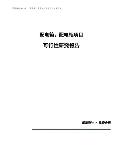 配电箱、配电柜项目可行性研究报告(规划设计模板)