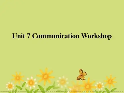 Unit 7 Communication Workshop 课件-优质公开课-北师大版高中必修3精品