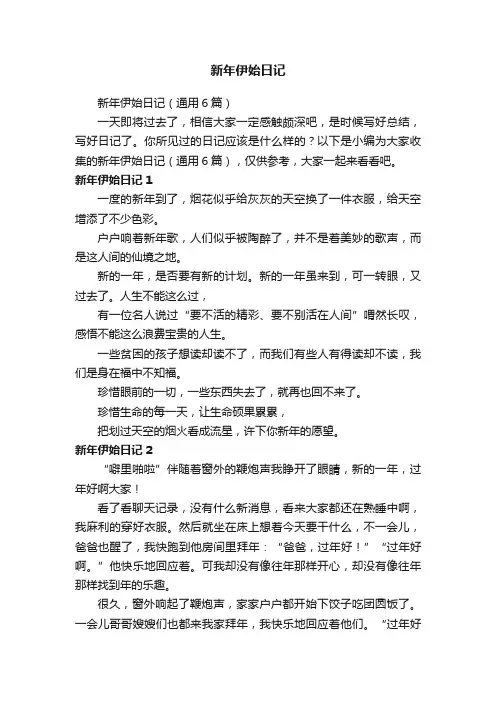新年伊始日记（通用6篇）