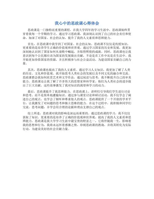 我心中的思政课心得体会