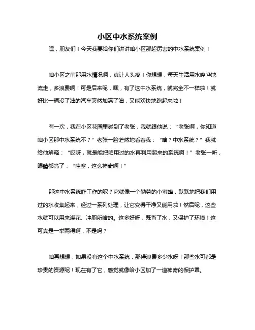 小区中水系统案例