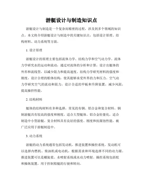 游艇设计与制造知识点