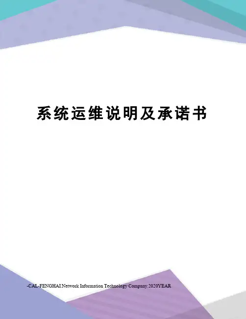 系统运维说明及承诺书
