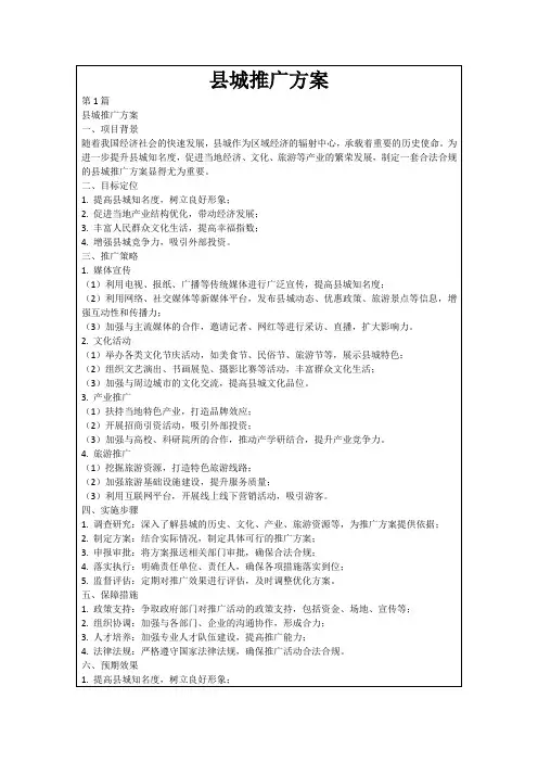 县城推广方案
