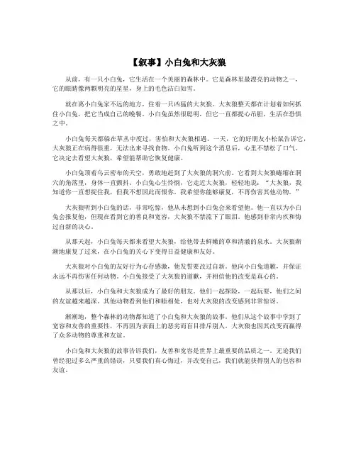 【叙事】小白兔和大灰狼