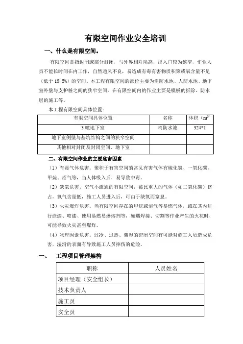 有限空间培训