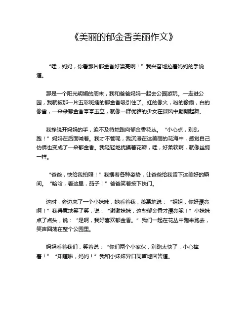  《美丽的郁金香美丽作文》
