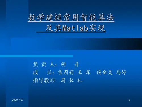 数学建模常用智能算法及其Matlab实现