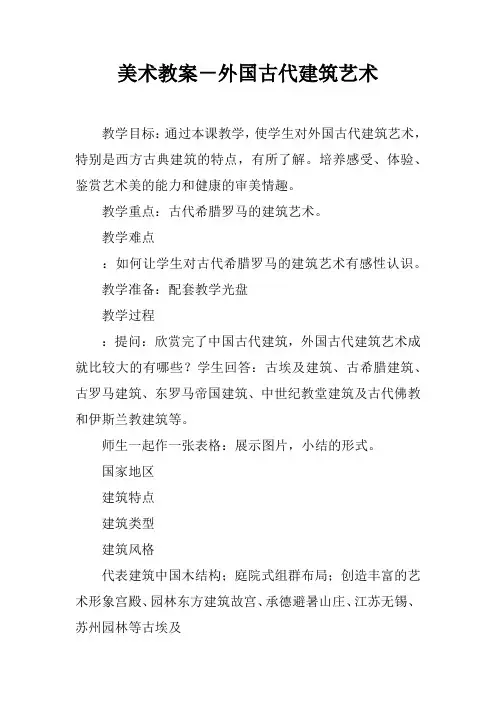 美术教案-外国古代建筑艺术