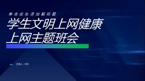 学生文明上网健康上网主题班会ppt课件