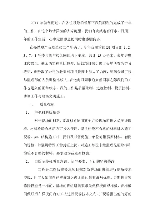 2013年年度总结