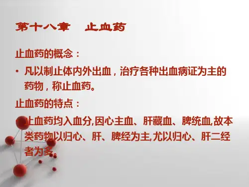 《中药学》止血药  ppt课件