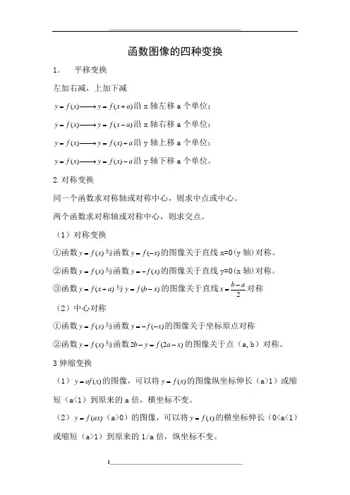 函数图像的四种变换形式